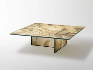 LIQUEFY - Low square crystal coffee table _ Glas Italia